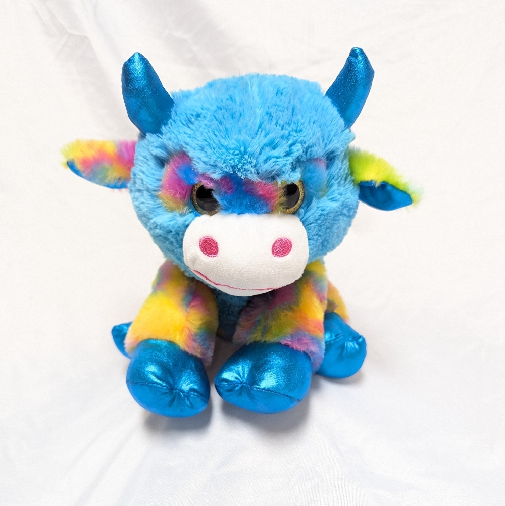 Fiesta Psychedelic Tie Dye  Bison Plush Stuffed Animal Taurus 10" RARE